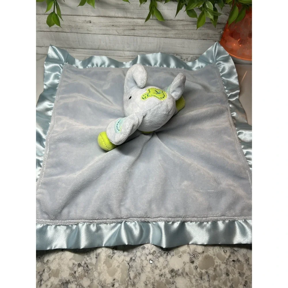 Elephant Lovey Security Blanket Blue Plush Stuffed Animal Toy‎ Nuture 13